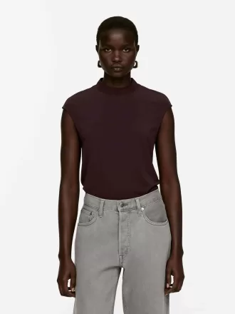 Mock-Neck Sleeveless Top