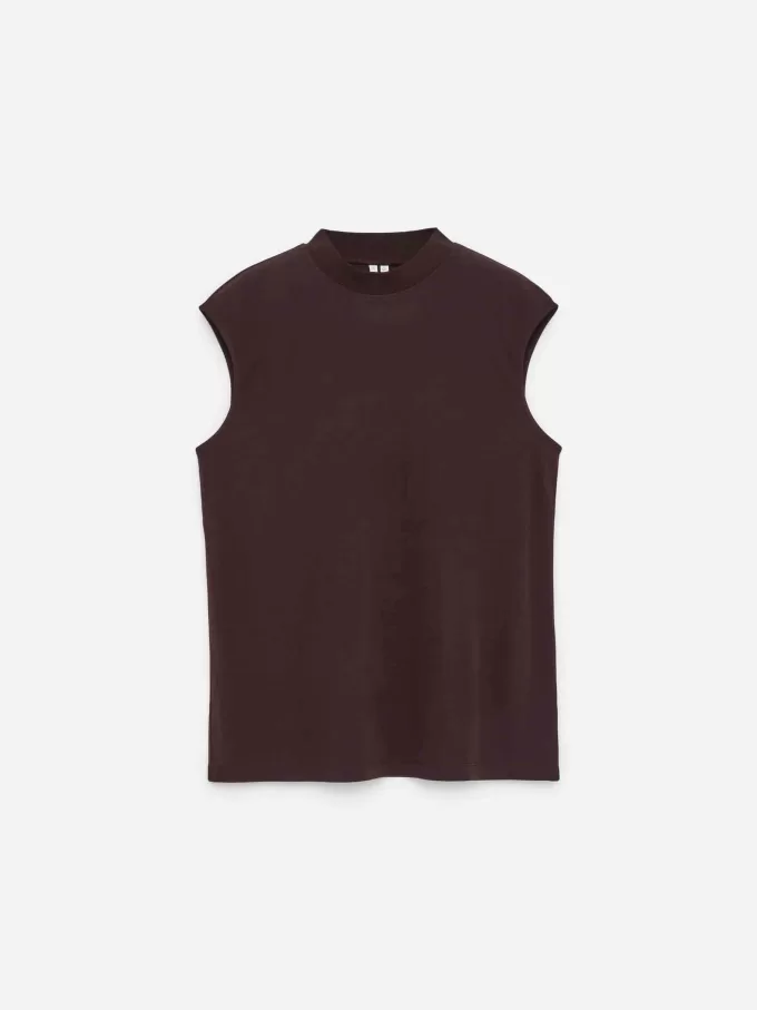 Mock-Neck Sleeveless Top
