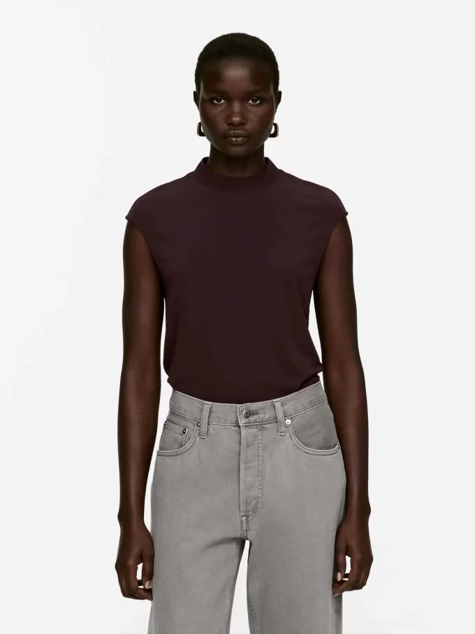 Mock-Neck Sleeveless Top