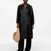 Open-Collar Leather Dress