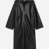 Open-Collar Leather Dress