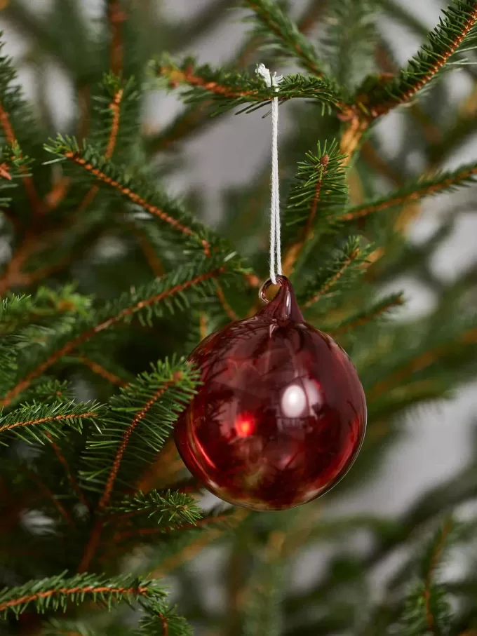Painted Glass Baubles Set of 2