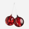Painted Glass Baubles Set of 2