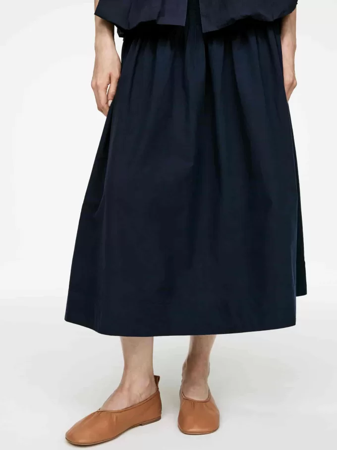 Pintuck Cotton Skirt