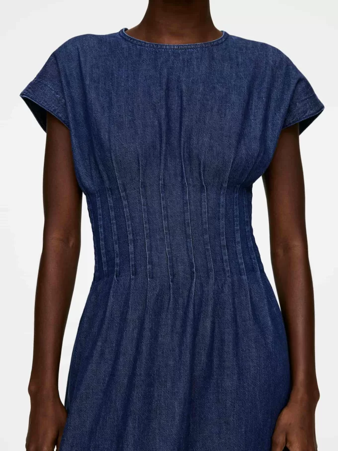 Pleated Denim Dress Pleated Denim Dress