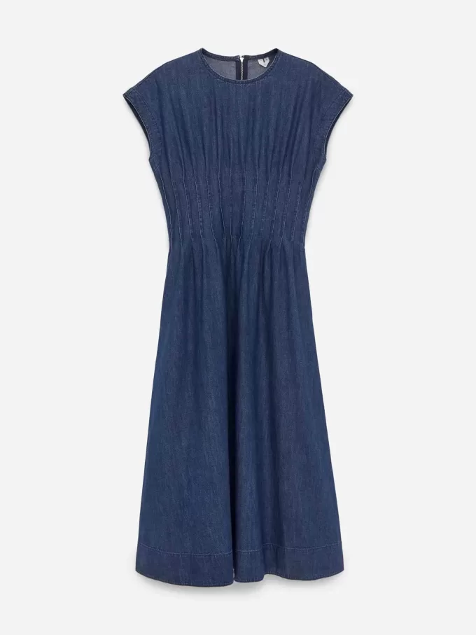 Pleated Denim Dress Pleated Denim Dress