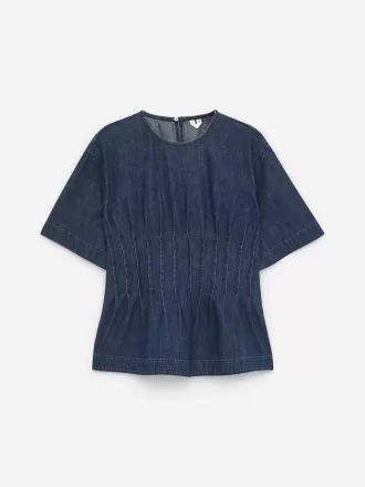 Pleated Denim Top Pleated Denim Top