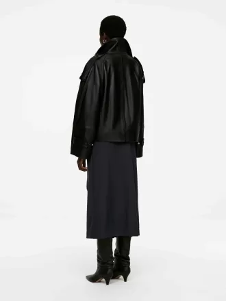 Pleated Wool-Blend Skirt