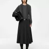 Pleated Wool Blend Skirt