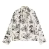 Print Drawstring Blouse