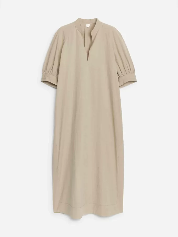 Puff-Sleeve Maxi Dress