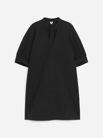 Puff-Sleeve Mini Dress