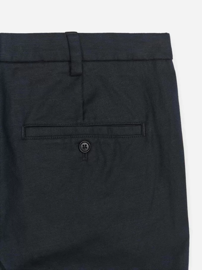 Regular Cropped Cotton-Linen Trousers