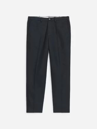 Regular Cropped Cotton-Linen Trousers