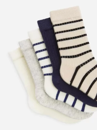 Rib Knit Baby Socks, 5 Pairs