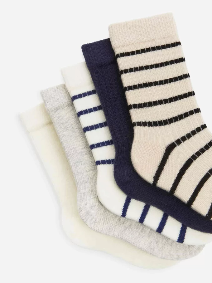 Rib Knit Baby Socks, 5 Pairs
