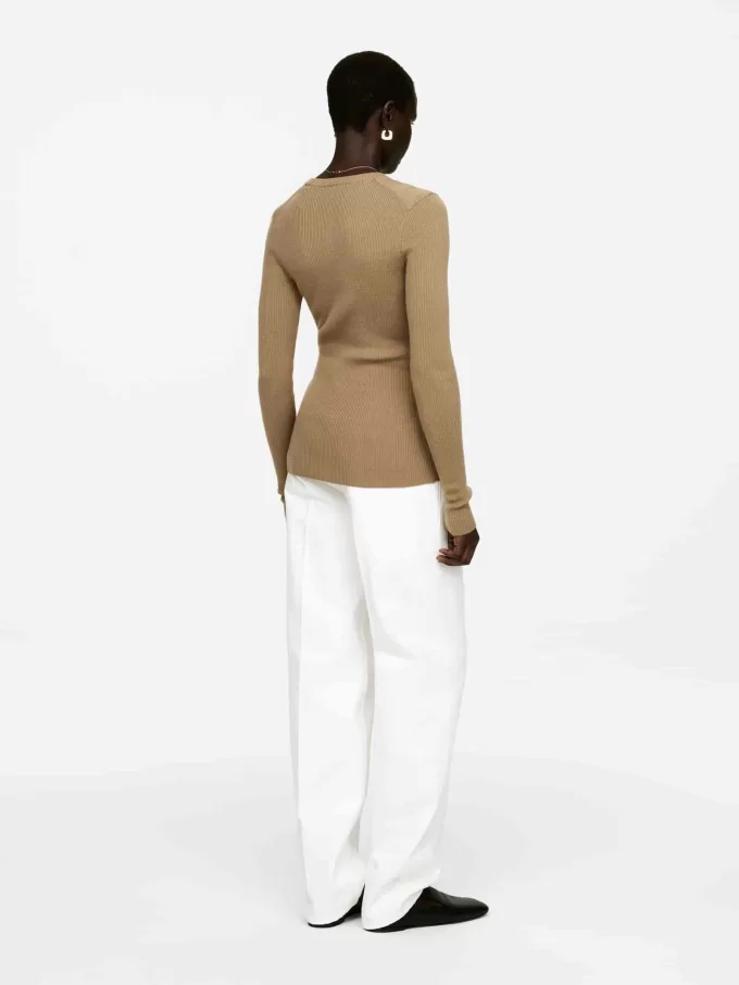 Rib-Knit Merino Top