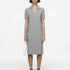 Rib-Knit Polo Dress
