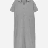 Rib-Knit Polo Dress