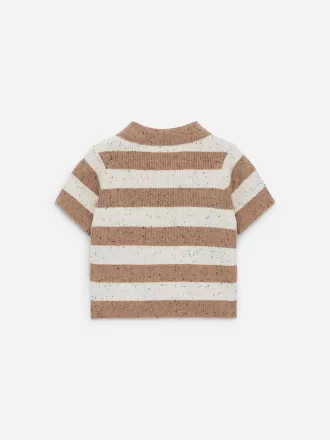 Rib-Knit Polo Shirt