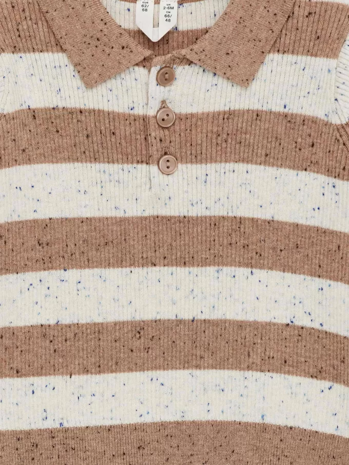 Rib-Knit Polo Shirt