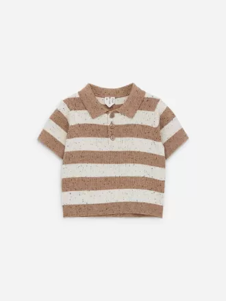 Rib-Knit Polo Shirt