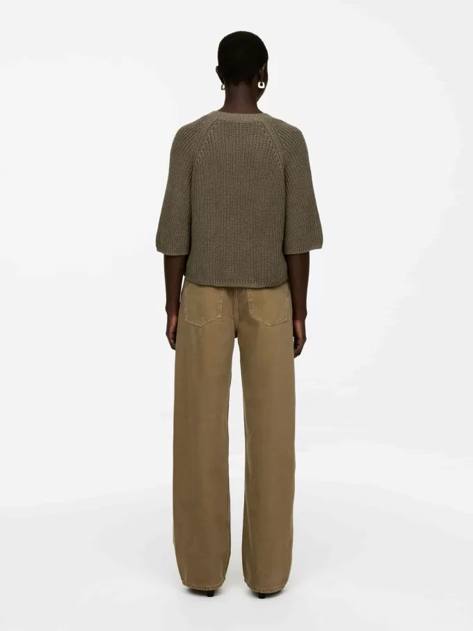 Rib-Knit Short-Sleeve Top