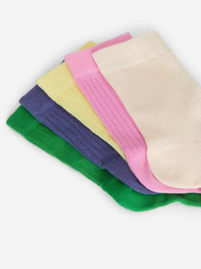 Rib Knit Socks, 5 Pairs