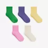 Rib Knit Socks, 5 Pairs