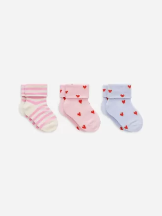 Rib Socks Set of 3 Pairs