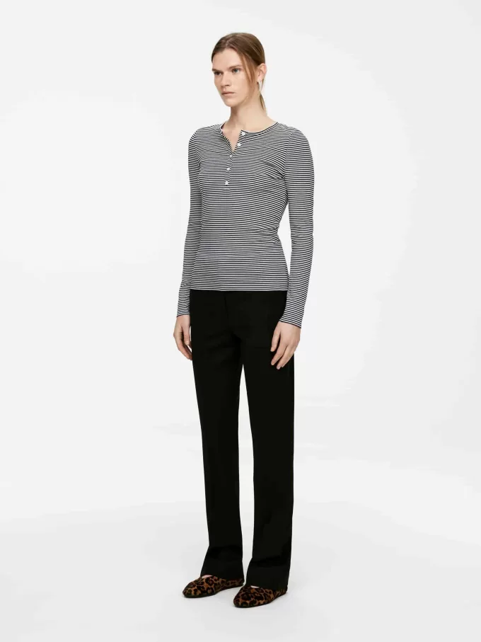 Ribbed Henley Top Ribbed Henley Top