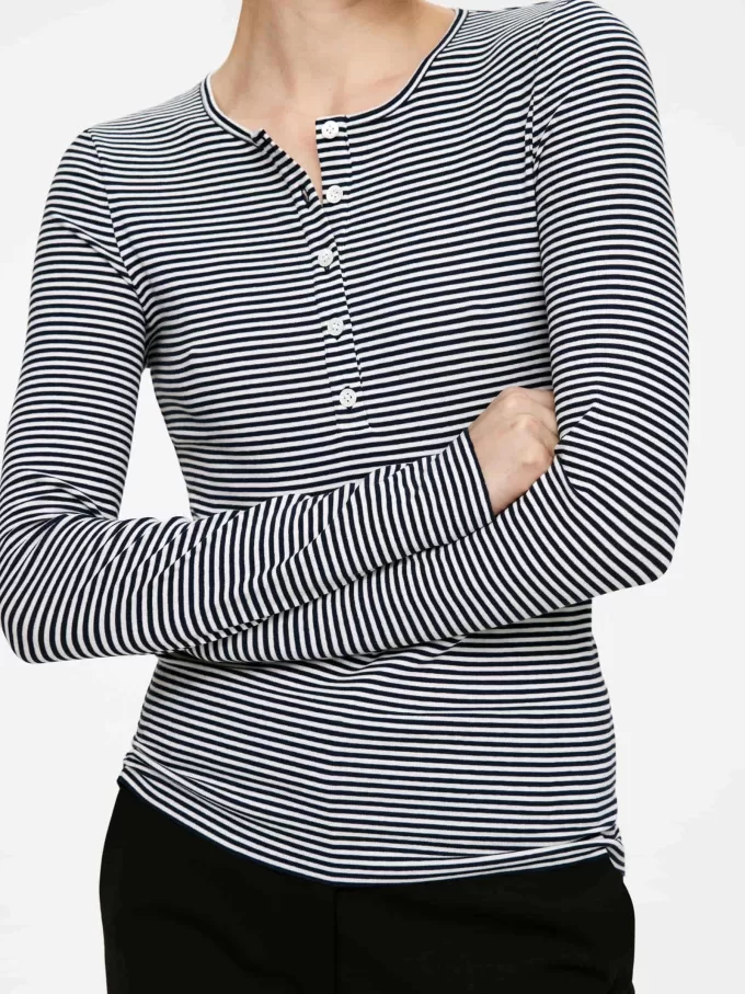 Ribbed Henley Top Ribbed Henley Top