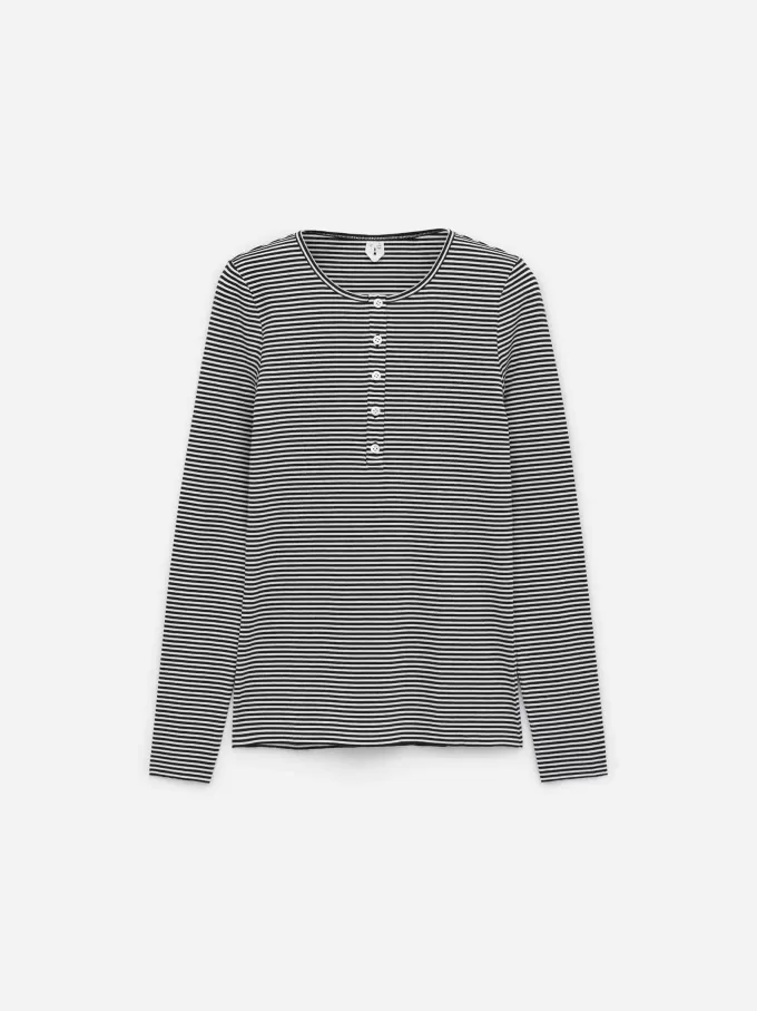 Ribbed Henley Top Ribbed Henley Top