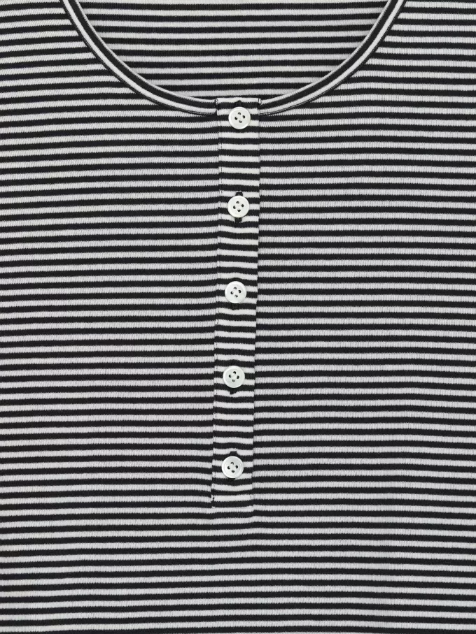 Ribbed Henley Top Ribbed Henley Top