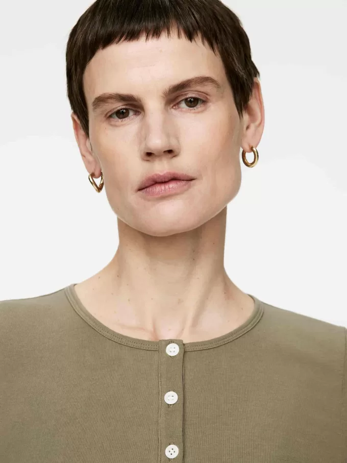 Ribbed Henley Top Ribbed Henley Top