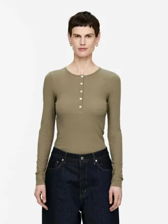 Ribbed Henley Top