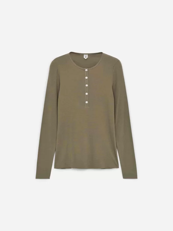 Ribbed Henley Top Ribbed Henley Top