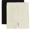 Ribbed Jersey Bicycle Shorts, Set of 2