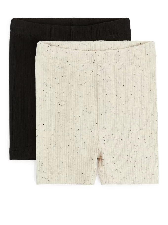 Ribbed Jersey Bicycle Shorts, Set of 2
