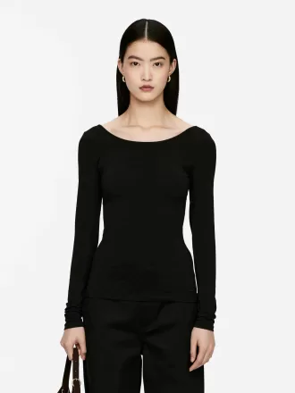 Scoop-Neck Jersey Top