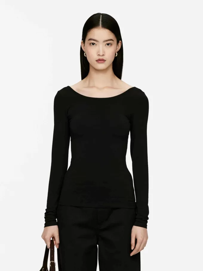 Scoop-Neck Jersey Top