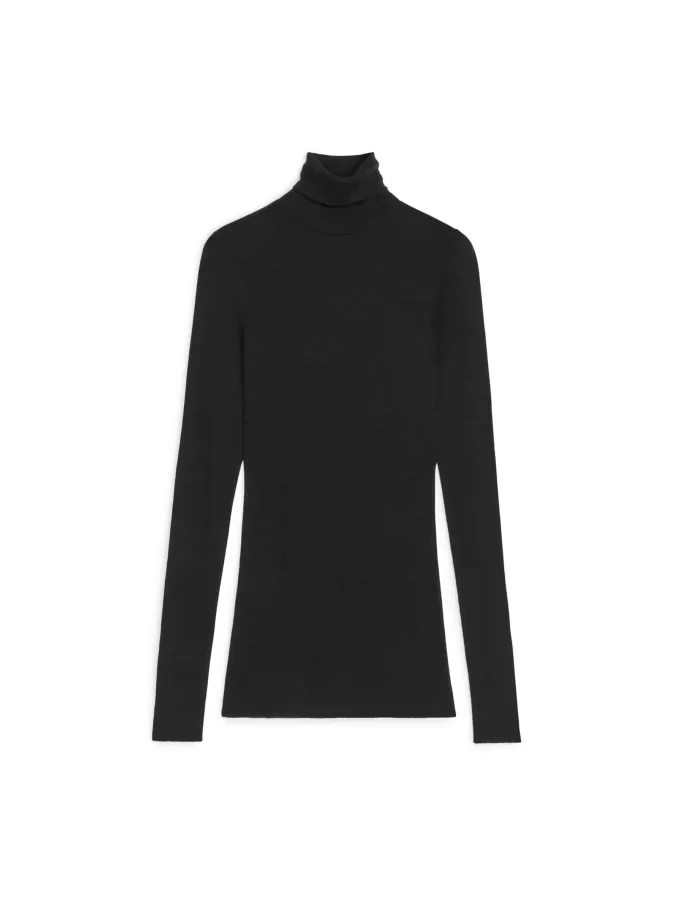 Sheer Merino Wool Roll-Neck