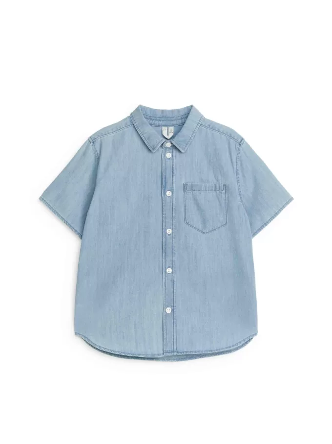 Short-Sleeve Denim Shirt