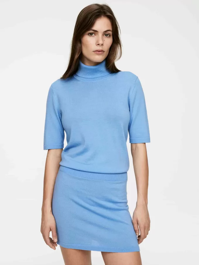 Short-Sleeve Roll-Neck Jumper