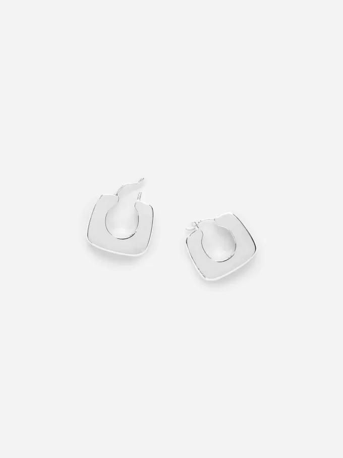 Silver-Plated Hoop Earrings