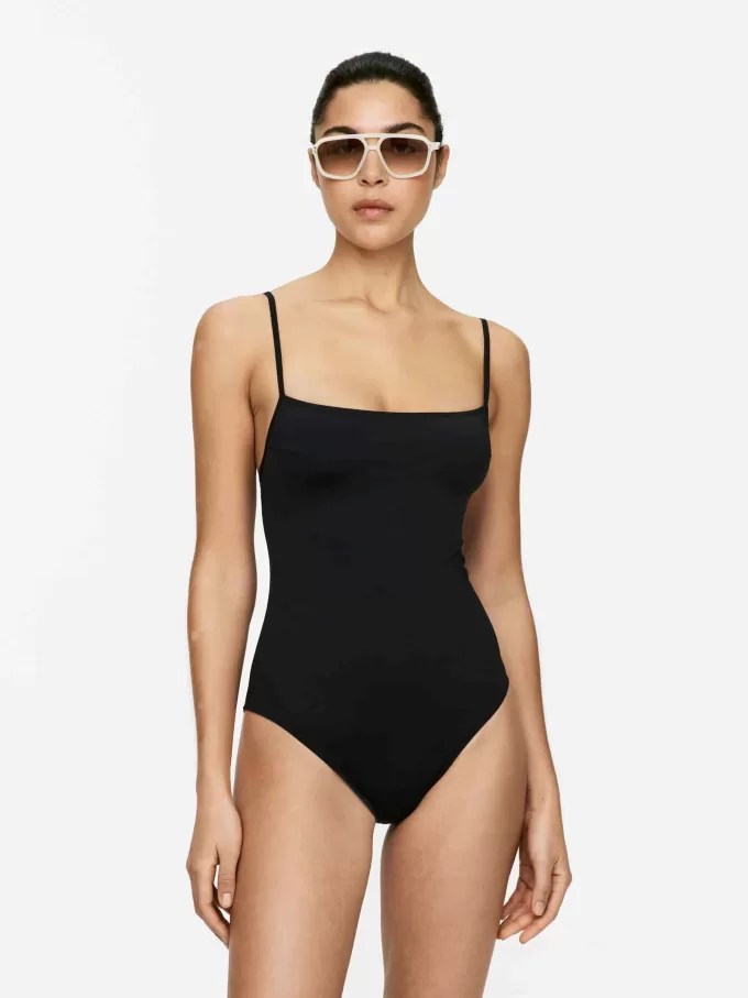 Square-Neck Swimsuit
