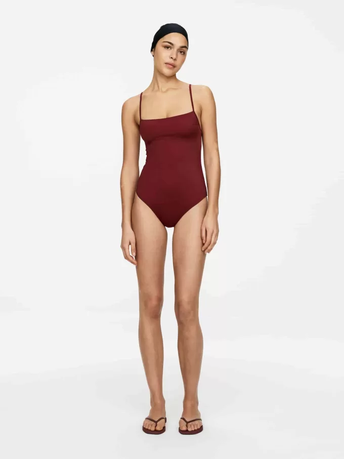 Square-Neck Swimsuit
