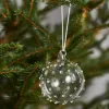 Textured Glass Baubles Set of 2