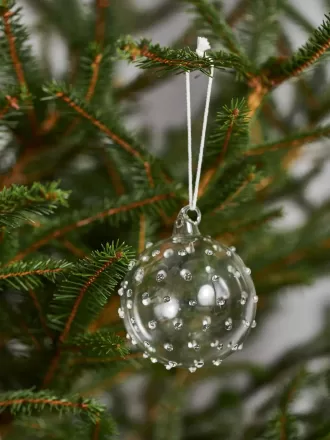 Textured Glass Baubles Set of 2