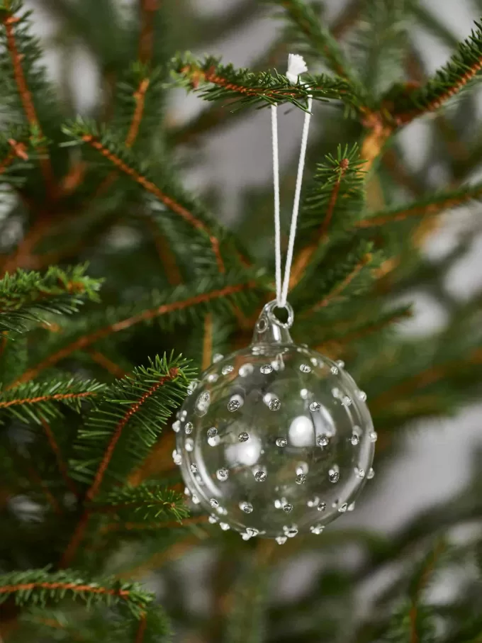 Textured Glass Baubles Set of 2